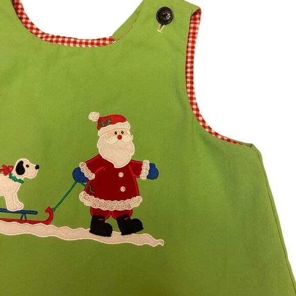 Mulberry Street Reversible‎ Red Green Santa Puppy Christmas Dress Size 6 - Picture 3 of 14